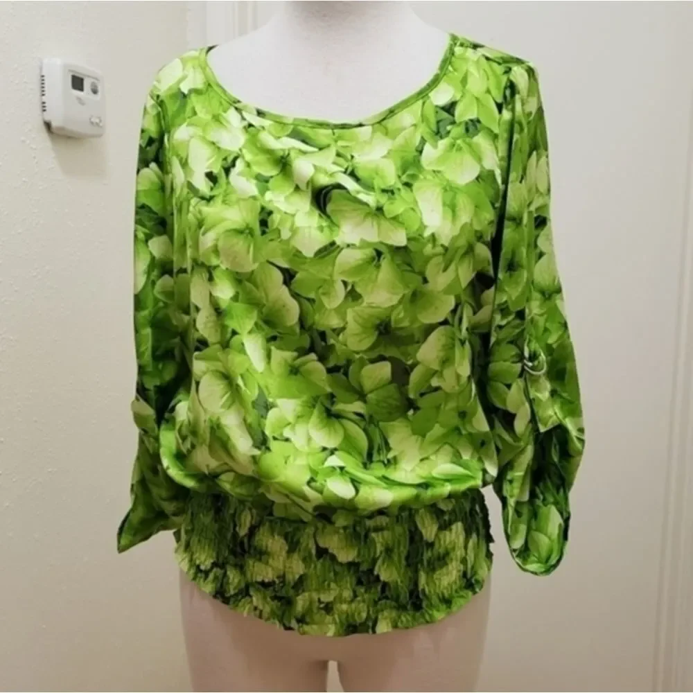 Michael Kors light green floral blouse